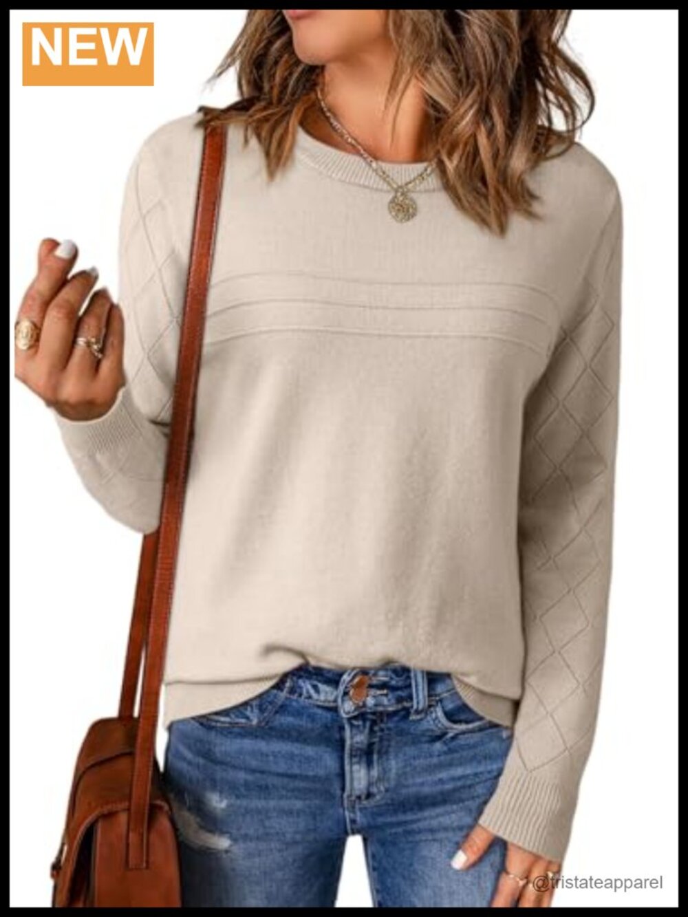 Women's Knit Pullover Sweater Long Sleeve Crewneck